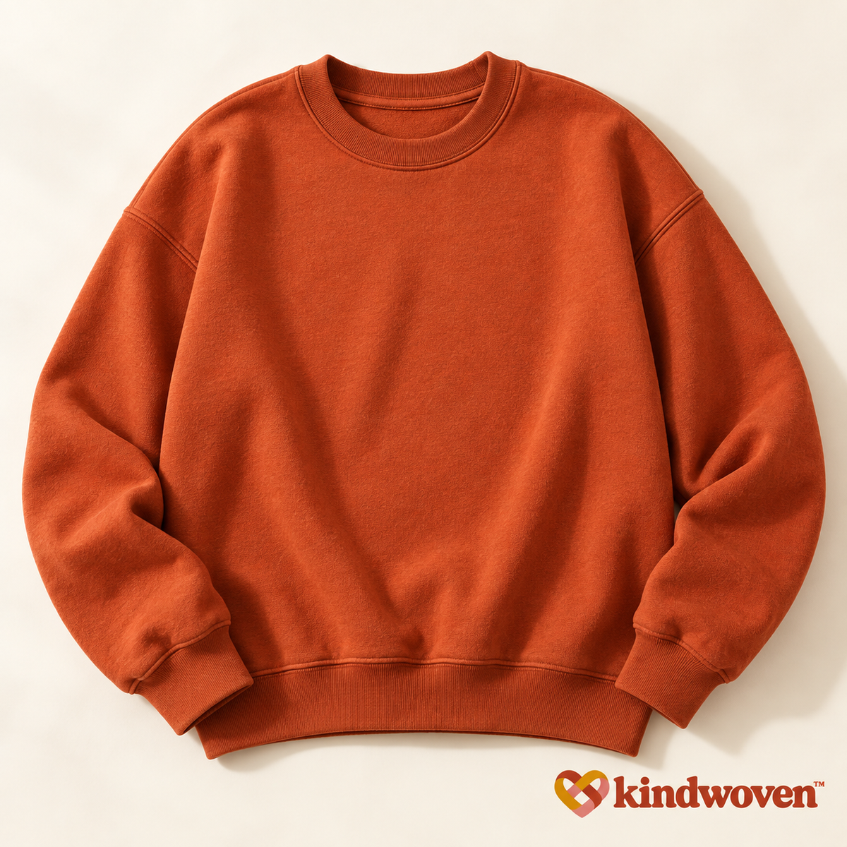 Burnt Orange Relaxed Crewneck Sweatshirt