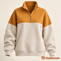 Golden Ochre Colorblock Quarter-Zip Sweatshirt