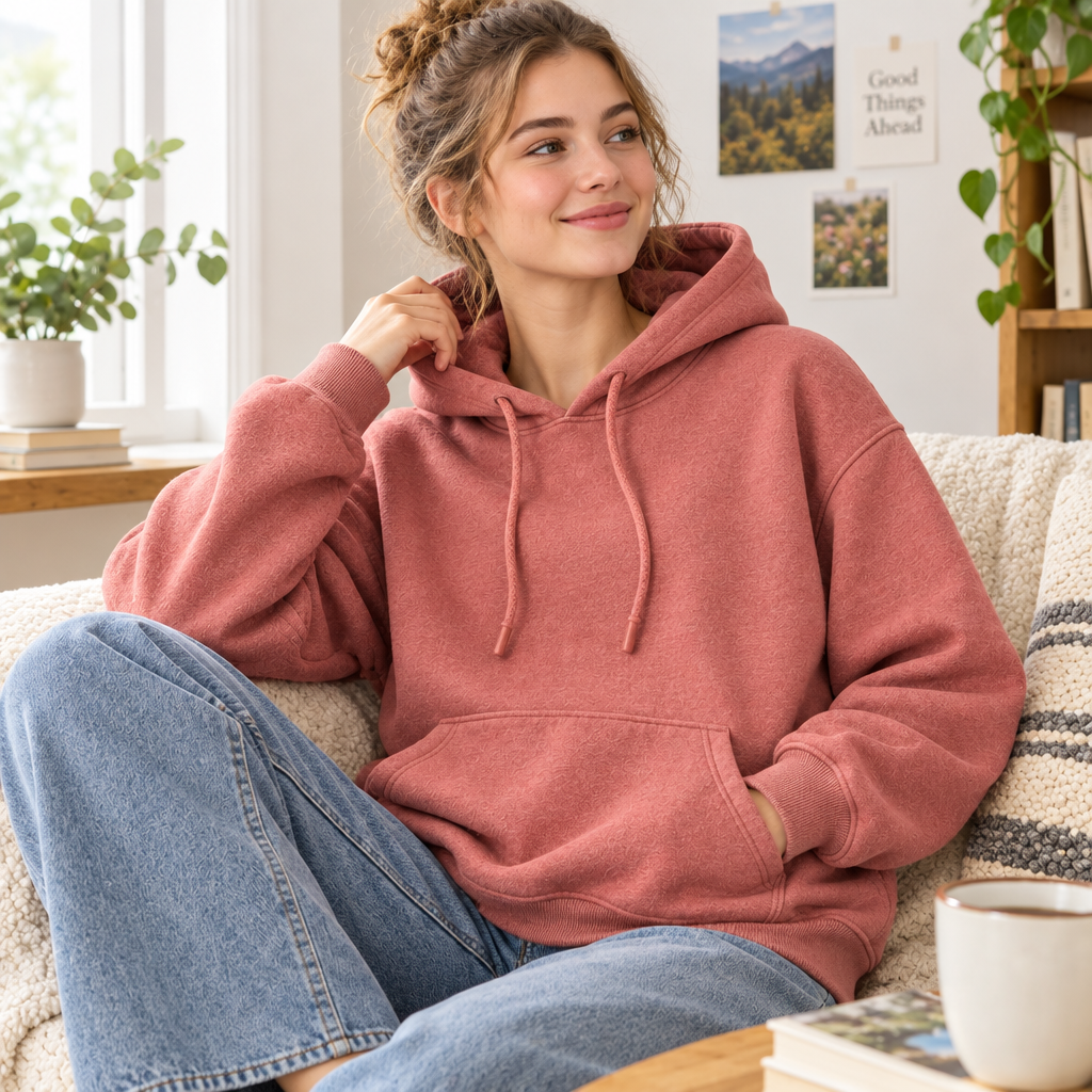 Dusty Rose Pullover Hoodie