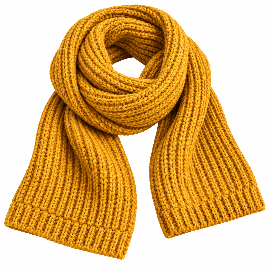 Golden Mustard Chunky Knit Scarf