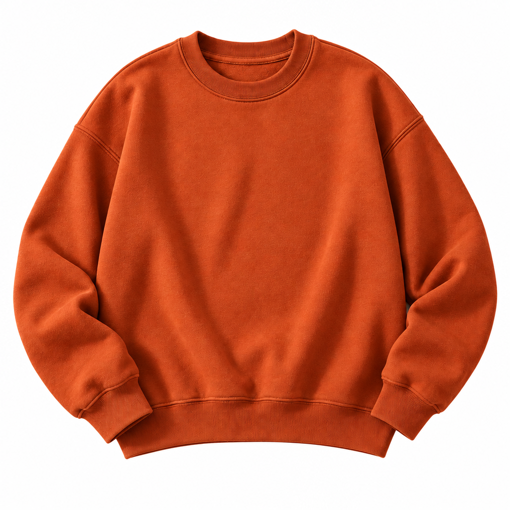 Burnt Orange Relaxed Crewneck Sweatshirt