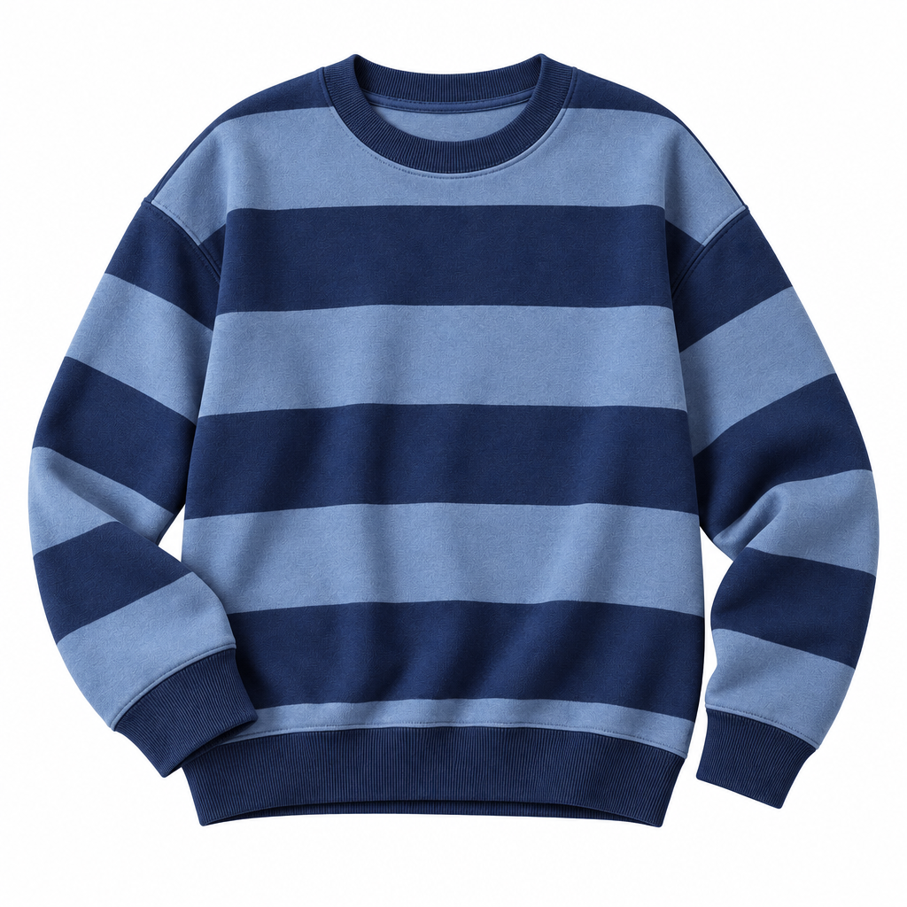 Coral & Terracotta Striped Crewneck Sweatshirt